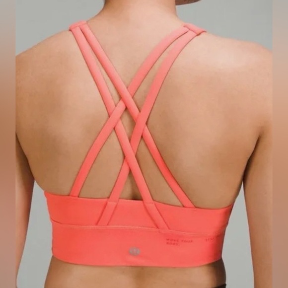 Lululemon Wunder high neck longline sports bra size 8 coral medium support - Picture 5 of 6